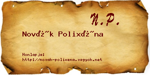 Novák Polixéna névjegykártya